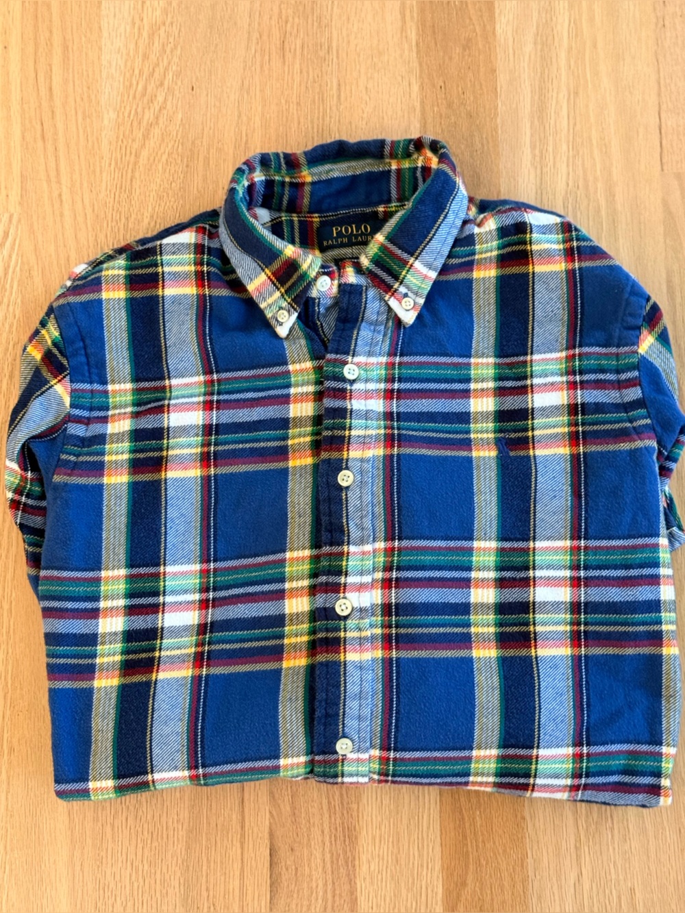 Polo by Ralph Lauren Blue Plaid Button-Down Shirt with Multicolor Stripes